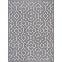 Safavieh Trellis Indoor/Outdoor Woven Area Rug, Courtyard Collection, CY6926, in Anthracite & Beige, 201 X 290 cm