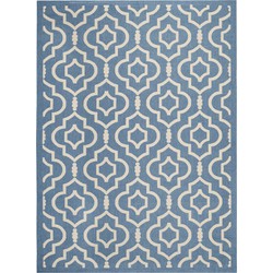 Safavieh Trellis Indoor/Outdoor Woven Area Rug, Courtyard Collection, CY6926, in Blue & Beige, 201 X 290 cm