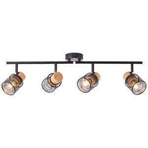 Brilliant Spots Santy 4-lichts zwart met hout 99398/76