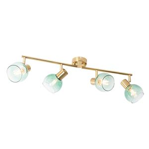 Qazqa Art Deco Spot Goud Met Groen Glas 4-lichts - Vidro
