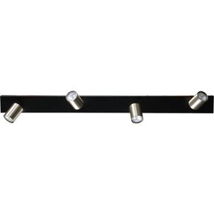 Masterlight Zwarte plafondlamp Bounce met 4 nikkel spots 5491-05-37-100-4