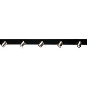 Masterlight Zwarte plafondlamp Bounce met 5 nikkel spots 5491-05-37-130-5
