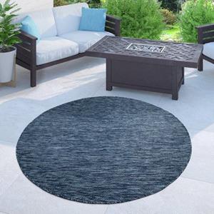 Home affaire Teppich "Venedig", rund, 5 mm Höhe, In-und Outdoor geeignet, Flachgewebe, Sisal-Optik, Wohnzimmer, Wetterfest & UV-beständig, für Balkon, Terrasse und Wintergarten,