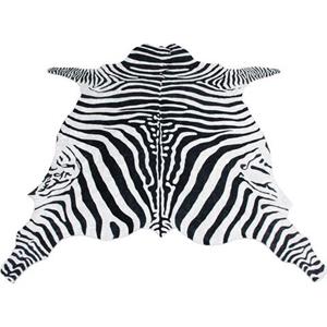 Bruno Banani Teppich "Zebra", tierfellförmig, Druckteppich in Fellform, Zebra-Optik, angenehme Haptik