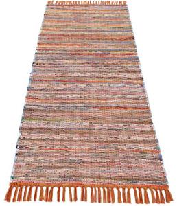 carpetfine Vloerkleed Kelim Chindi handgeweven, patchwork tapijt met franjes, ook verkrijgbaar in loperformaten
