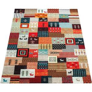 Paco Home Teppich "Nomaden 816", rechteckig, Kurzflor, Gabbeh Design, Patchwork Design