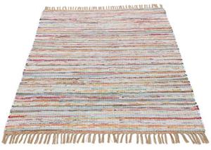 Carpetfine Vloerkleed Kelim Chindi handgeweven, patchwork tapijt met franjes, ook verkrijgbaar in loperformaten