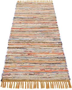 Carpetfine Vloerkleed Kelim Chindi handgeweven, patchwork tapijt met franjes, ook verkrijgbaar in loperformaten