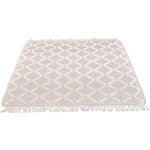TOM TAILOR HOME Vloerkleed Coloured Macrame Handgeweven vloerkleed, zuivere wol, met de hand geweven, met franje, Scandi design