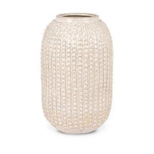 Artichok Linde vaas keramiek beige - Ø16 x 25,5 cm