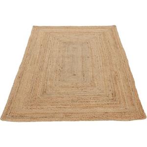 Carpetfine Vloerkleed Nele jute-vloerkleed natuurmateriaal gevlochten tweezijdig te gebruiken kleed van 100% jute, vierkant en als loper