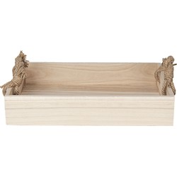 Clayre & Eef Decoratie Dienblad 37x25x7 cm Bruin Hout Rechthoek Serveerschaal