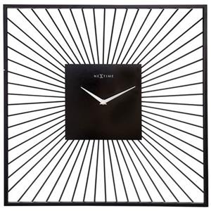 NeXtime Wandklok 45x45x15cm-Stil-Zwart-Metaal- Vasco Square