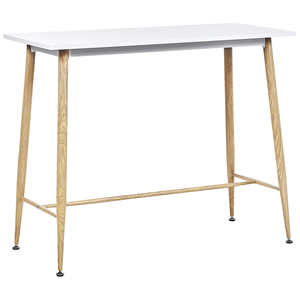 BELIANI Eettafel wit/lichtbruin 90 x 50 cm CHAVES