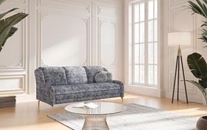 Sit&More 3-Sitzer, inkl. 2 Zierkissen mit Strasssteinen, goldfabene Metallfüße