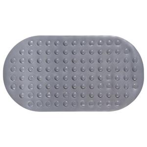 5Five Anti-slip badkamer douche/bad mat grijs 68 x 37 cm ovaal - Badmatjes