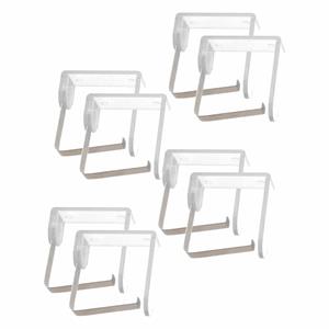 8x Tafelkleed klemmen transparant 4,5 x 4,5 cm kunststof -