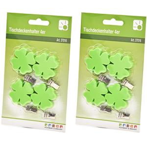 Humbert Tafelkleedgewichtjes/hangers - 8x - klavertje vier - kunststof -