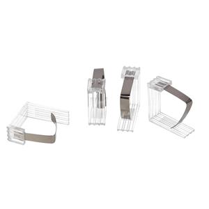 Gerim Set van 16x stuks tafelkleed klemmen transparant/rvs -