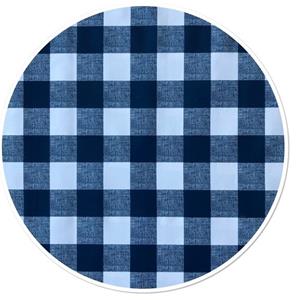 Buiten tafelkleed/tafelzeil boeren ruit blauw 160 cm rond -