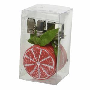 Decoris 8x Grapefruit tafelkleedgewichtjes fruit thema -