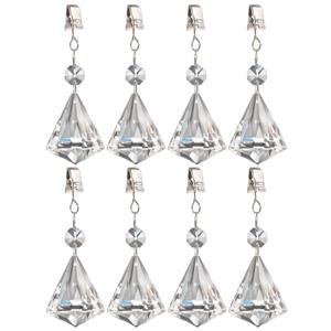 Patifix 8x stuks tafelkleedgewichtjes kristallen diamant glas -