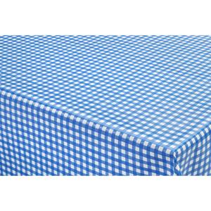 Bellatio Tafelzeil/tafelkleed boeren ruit blauw/wit x 250 cm -