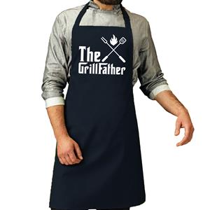 Bellatio The Grillfather barbecue / bbq schort navy blauw voor heren
