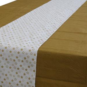 Zilver tafelkleed 274 x 137 cm met zilveren tafelloper met glitters voor de kersttafel -