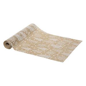 Atmosphera Kerst thema diner tafelloper - 2x stuks - beige/wit - 28 x 300 cm -