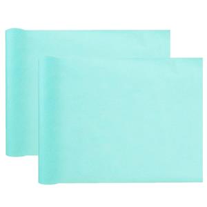 Santex Tafelloper op rol - 2x - azuurblauw - 30 cm x 10 m - non woven polyester -