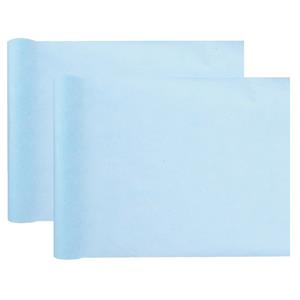 Santex Tafelloper op rol - 2x - lichtblauw - 30 cm x 10 m - non woven polyester -