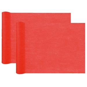 Santex Tafelloper op rol - 2x - rood - 30 cm x 10 m - non woven polyester -