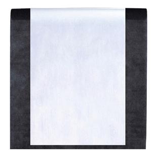 Santex Feest tafelkleed met tafelloper - op rol - zwart/wit - 10 meter -