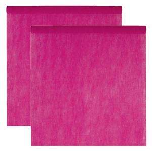 Santex Feest tafelkleed op rol - 2x - fuchsia roze - 120 cm x 10 m - non woven polyester -