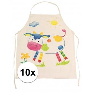 10x Onbedrukt schort kinderen -