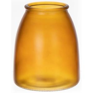 Bellatio Bloemenvaas - geel - mat glas - D13 x H15 cm -