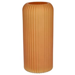 Bellatio Bloemenvaas - oranje - matglas - D9 x H20 cm -