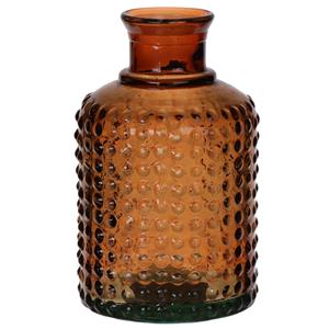 Bellatio Bloemenvaas - bruin - transparant gerecycled glas - D12 x H20 cm -