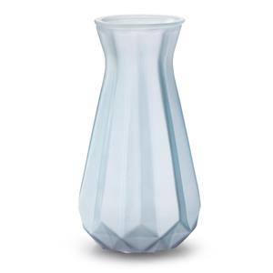 Jodeco Bloemenvaas - lichtblauw/transparant glas - H18 x D11.5 cm -