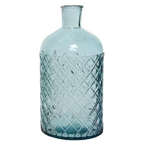 Decoris Vaas/bloemenvaas van gerecycled glas - D14 x H28 cm - lichtblauw -