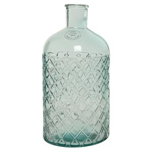 Decoris Vaas/bloemenvaas van gerecycled glas - D14 x H28 cm - transparant -