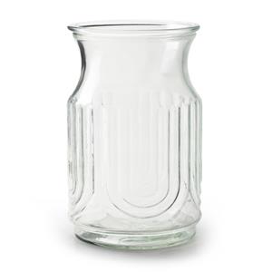 Jodeco Bloemenvaas - helder/transparant glas - H20 x D12.5 cm -
