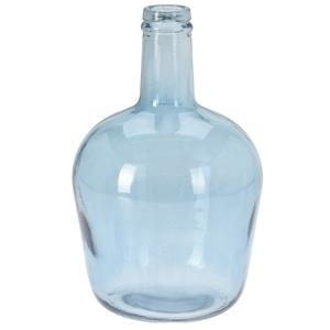 H&S Collection Bloemenvaas San Remo - Gerecycled glas - blauw transparant - D19 x H30 cm -