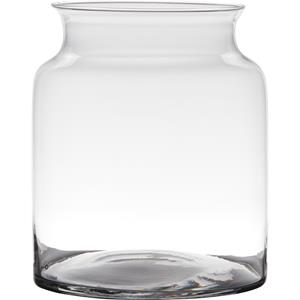 Hakbijl Glass Transparante luxe stijlvolle vaas/vazen van glas 23 x 19 cm -