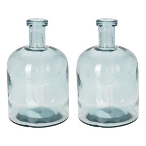 H&S Collection Bloemenvaas Umbrie - 2x - Gerecycled glas - transparant - D15 x H24 cm -