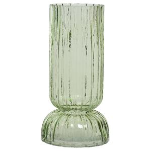 Decoris Vaas/bloemenvaas - glas - D13 x H26 cm - lichtgroen -