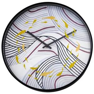 NeXtime Wandklok 30cm-Stil-Grijs-Plastic- Koi