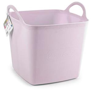 PlasticForte Kuip/emmer/wasmand - flexibel - roze - 27 liter - vierkant - kunststof -