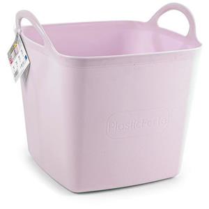 PlasticForte Kuip/emmer/wasmand - flexibel - roze - 43 liter - vierkant - kunststof -